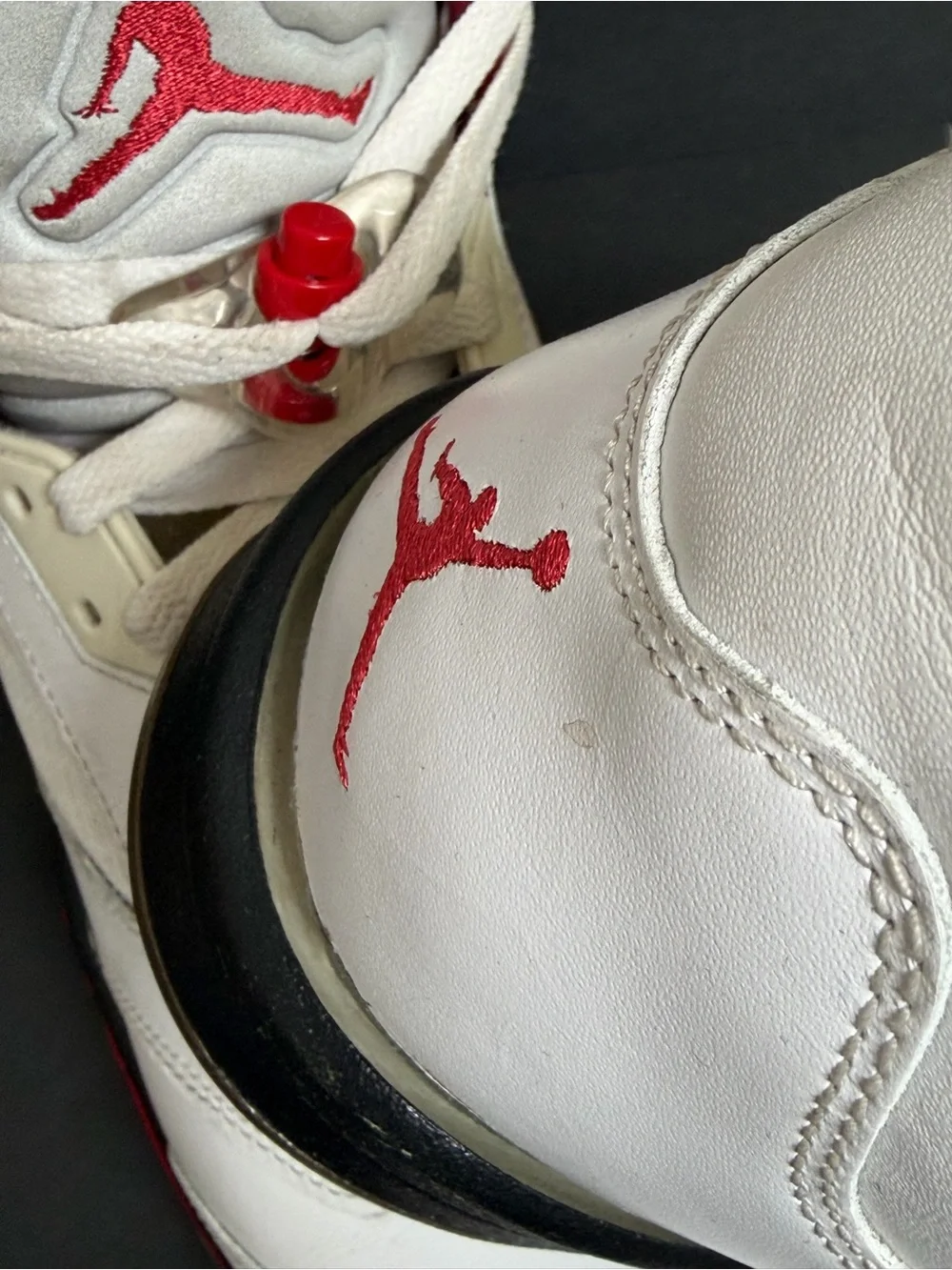 Nike Air Jordan 5 Retro 'Fire Red’ Men's Size 13 Leather Sneakers 136027-100